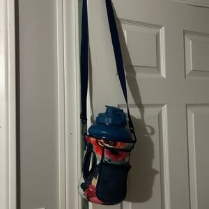 Hydrojug 73oz Floral Water Bottle with Carrying Sleeve and Strap